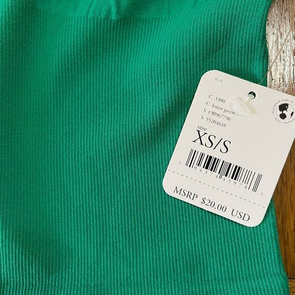 Free People Ribbed V-Neck Brami “Forest Green” Size XS/S NWT - Picture 9 of 10